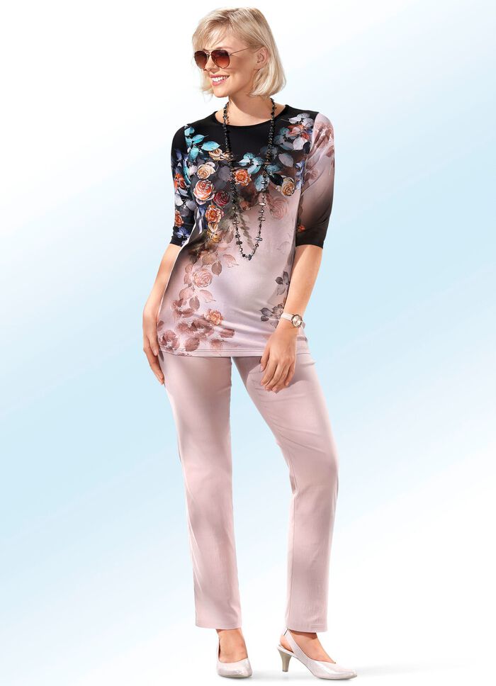 Shirt met briljante kleuren inkjetprint 