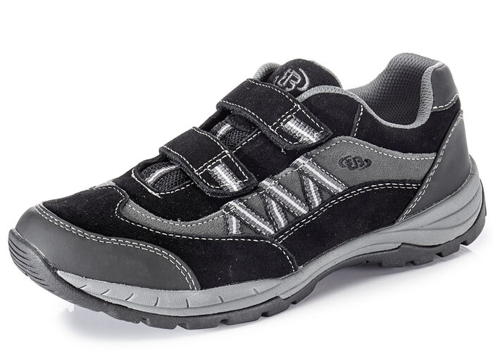 Sportieve herenpantoffels met uitneembaar voetbed ZWART-GRIJS