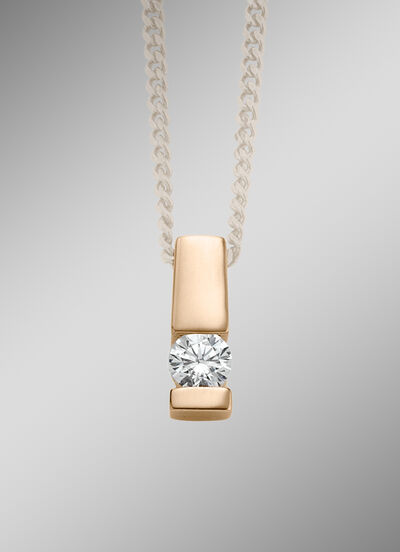 Hanger in roségoud met diamant 