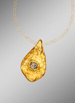 Solide handgemaakte hanger met ruwe diamant 