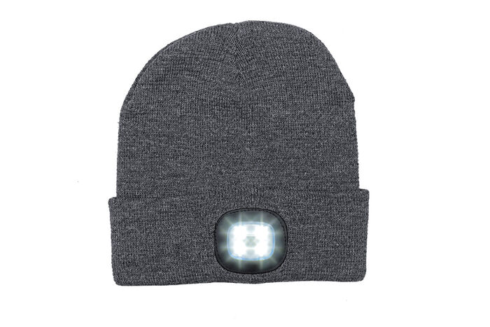 Modieuze hoed met geïntegreerde, afneembare LED-lamp GRIJS