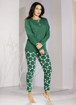 Tweepak pyjama's met knoopsluiting, lange broek en zakken 