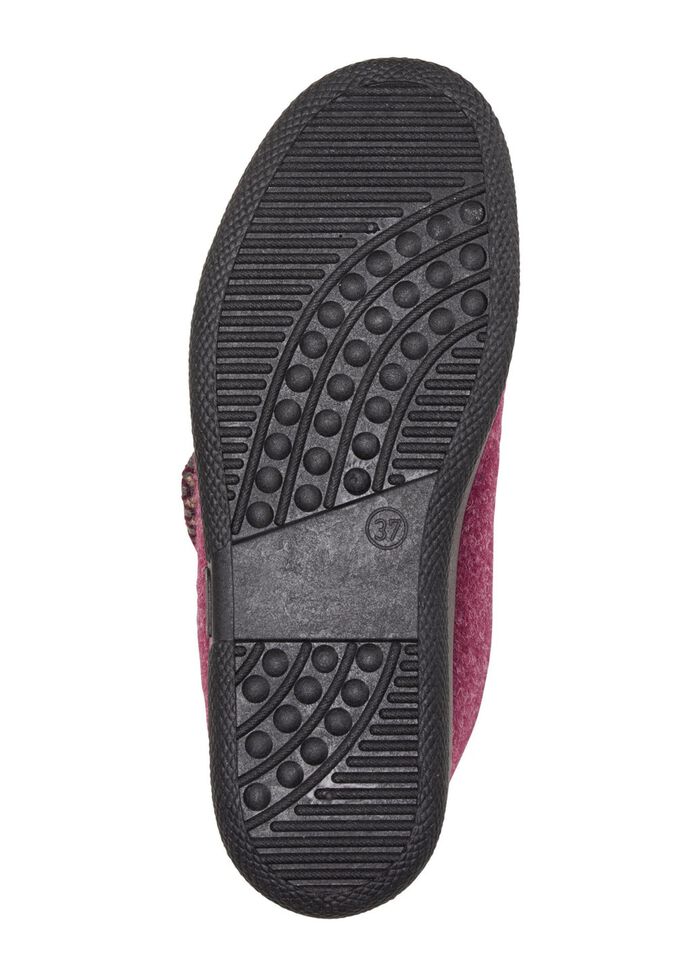 Warme damespantoffels, breedte H, met klittenbandsluiting BORDEAUX