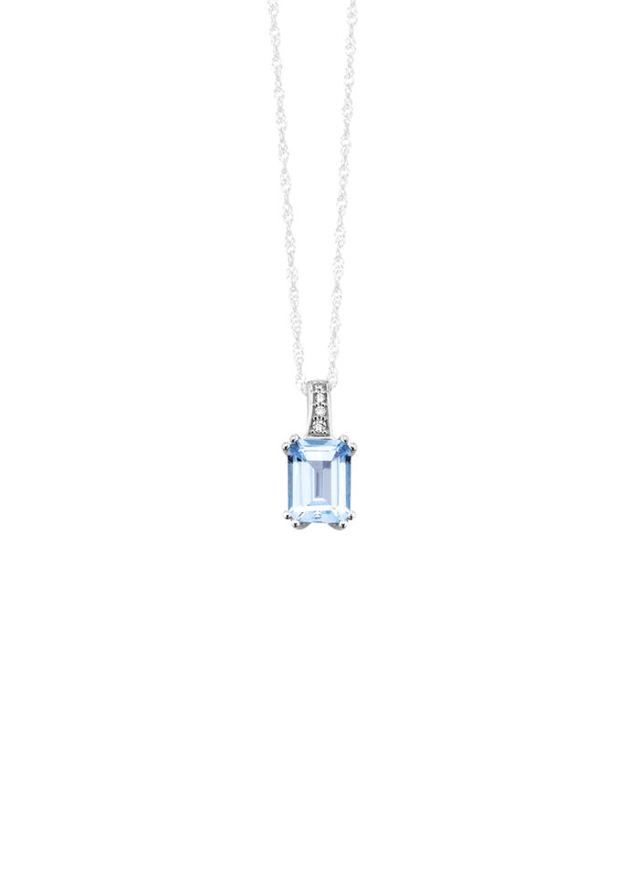 Hanger met diamanten en blauwe topaas 