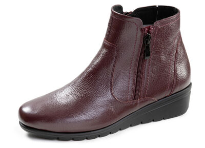 ELENA EDEN, gevoerde dames enkellaarsjes, winterschoenen, breedte G, met rits 
