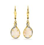 Oorbellen met echte opaal en diamanten 