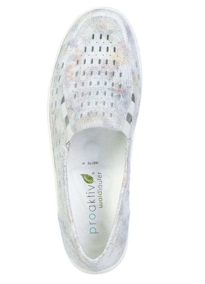 Waldläufer, zomerpantoffels voor dames, breedte H, met uitneembaar voetbed ECRU-BUNT