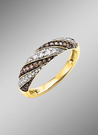 Damesring met briljant geslepen diamanten 