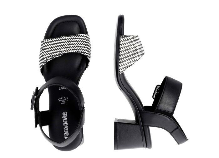 Remonte sandalen met gevlochten details SCHWARZ-WEISS