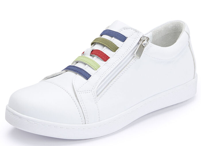 Andrea Conti sneakers met kleurrijke elastische banden WIT