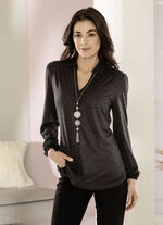 Poloshirt met ruches op de schouder 