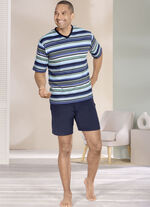 Shorty met V-hals en zijzakken 