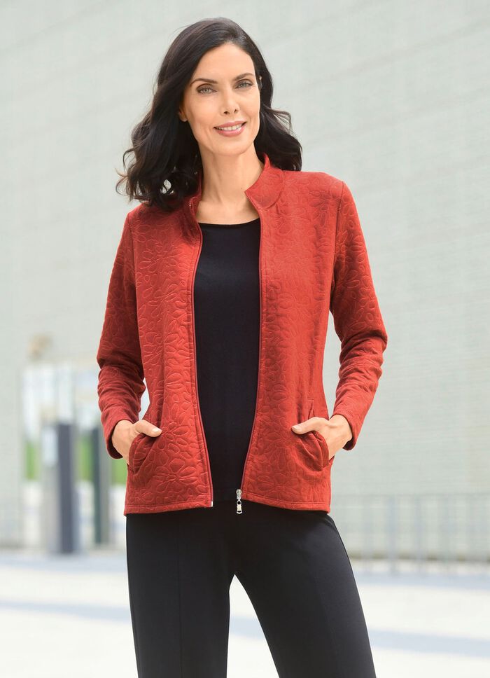 Overhemdjack met doorlopende ritssluiting 