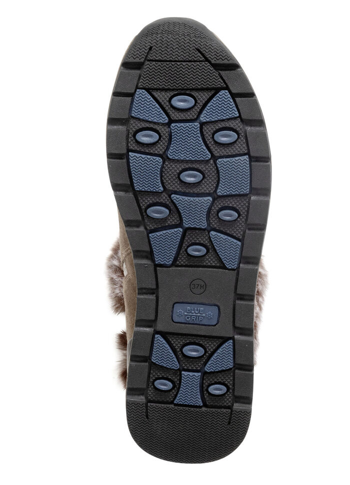 Caprice, gevoerde dames enkellaarsjes, winterschoenen, breedte H, met uitneembaar voetbed TAUPE