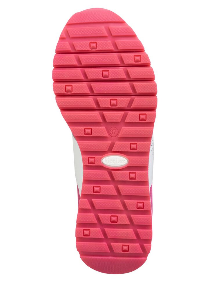 ELENA EDEN sneakers met decoratieve perforatie ROZE-WIT