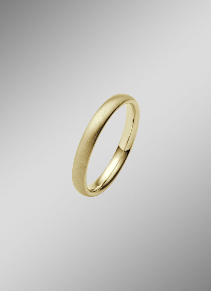 Gesatineerde gouden trouwring 