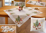 Tafelkleed met kerstkaboutermotief NATUUR-MEERKLEURIG