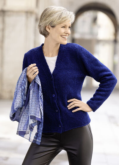 Cardigan in fluffy bouclé kwaliteit 