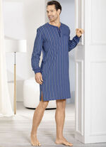 Nachthemd met knoopsluiting en manchetten 