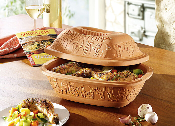 Romeinse pot met kookboek 