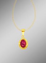 Kettinghanger met echte robijncabochon 