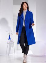 Jas met elegant verborgen knoopsluiting KONINGSBLAUW