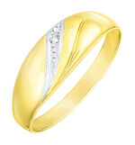 Elegante damesring in tweekleurig met diamant 