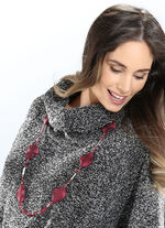 Fluwelen rode ketting met karabijnhaak 