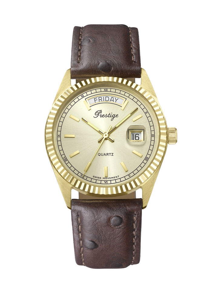 Hoogwaardig prestige quartz herenhorloge 