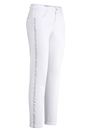 Elegante jeans met effectieve strasssteentjes 
