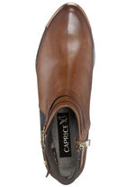 Caprice, chique dames enkellaarsjes, breedte G, met uitneembare binnenzool BRUIN-DONKERBRUIN
