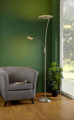 Vloerlamp met plafondschijnwerper NICKEL
