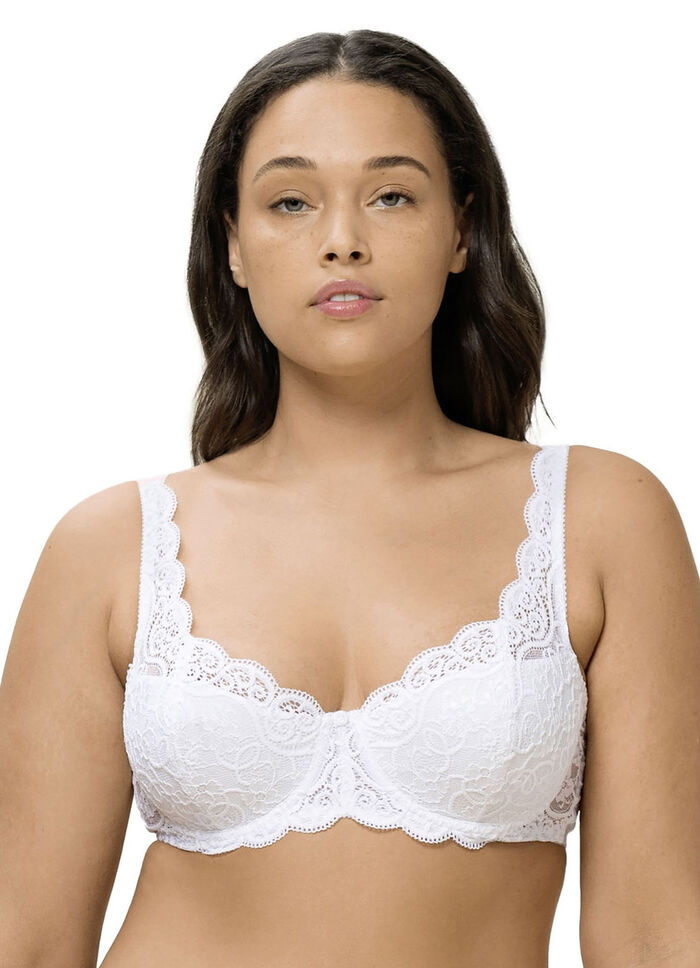 Triumph Amourette beugelbh met elastische kant WIT