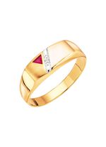 Herenring met robijn en diamanten 