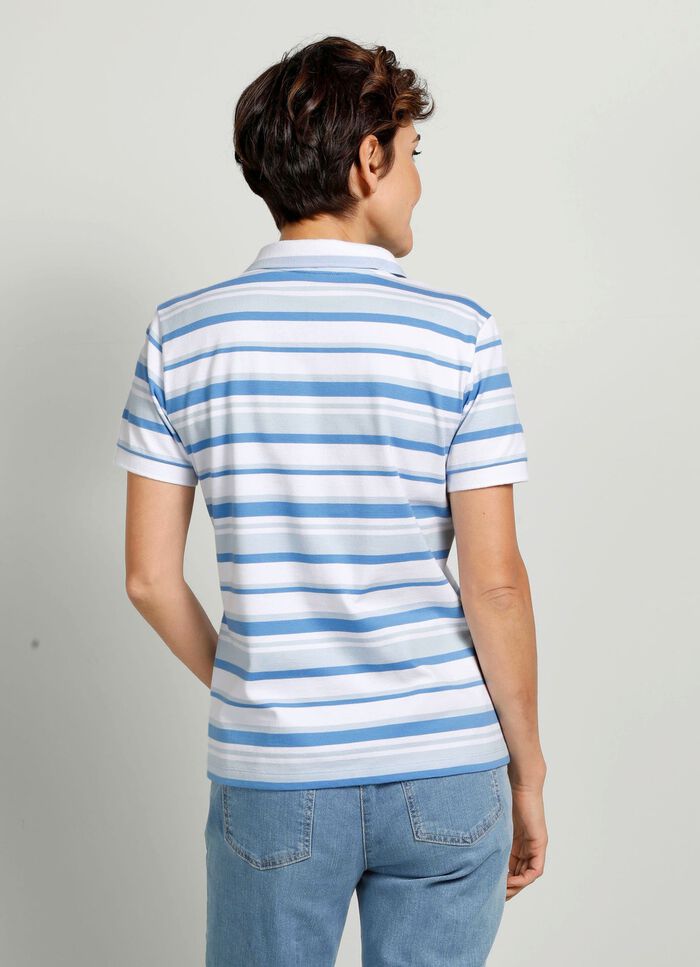 Poloshirt met contrasterende geribbelde manchetten 