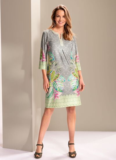 Jurk met prachtige randprint 