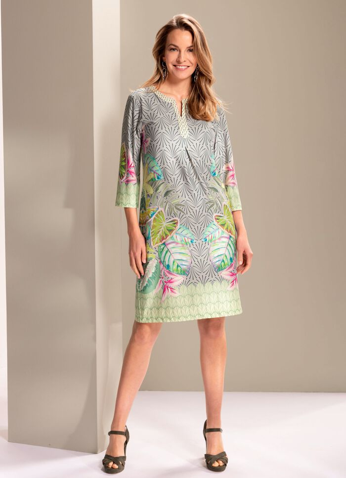 Jurk met prachtige randprint 