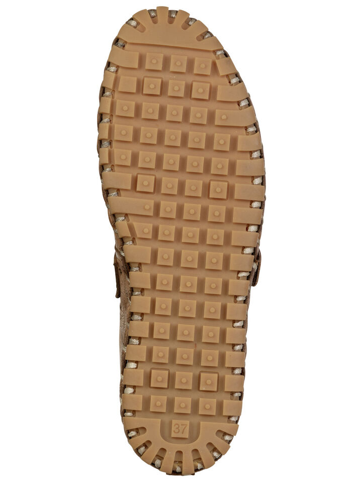 Gemini, zomerse damespantoffels, breedte G, met uitneembaar voetbed COGNAC