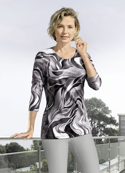 Shirt met 3/4-mouwen in 4 kleuren 