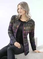 Vest in jacquarddessin ZWART-MEERKLEURIG