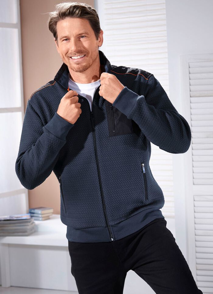 Sweatjack van gestructureerde stof 