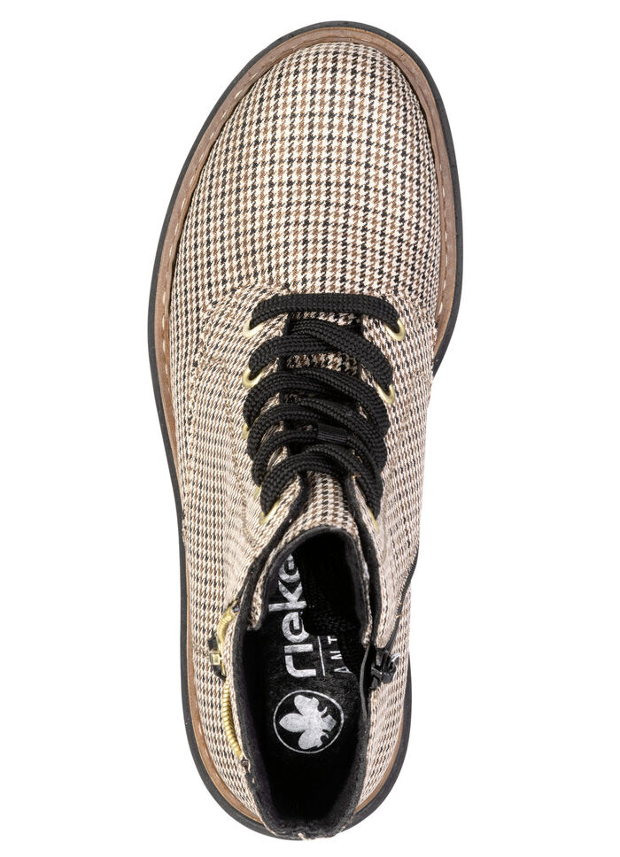 Rieker, trendy dames enkellaarsjes, winterschoenen, met rits BEIGE-SCHWARZ