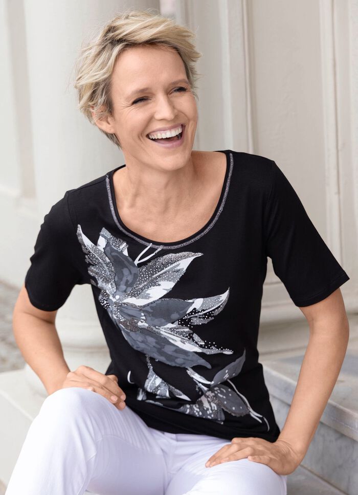 Shirt met bordversiering 