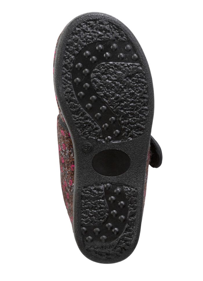 Warme damespantoffels, breedte H, met klittenbandsluiting 