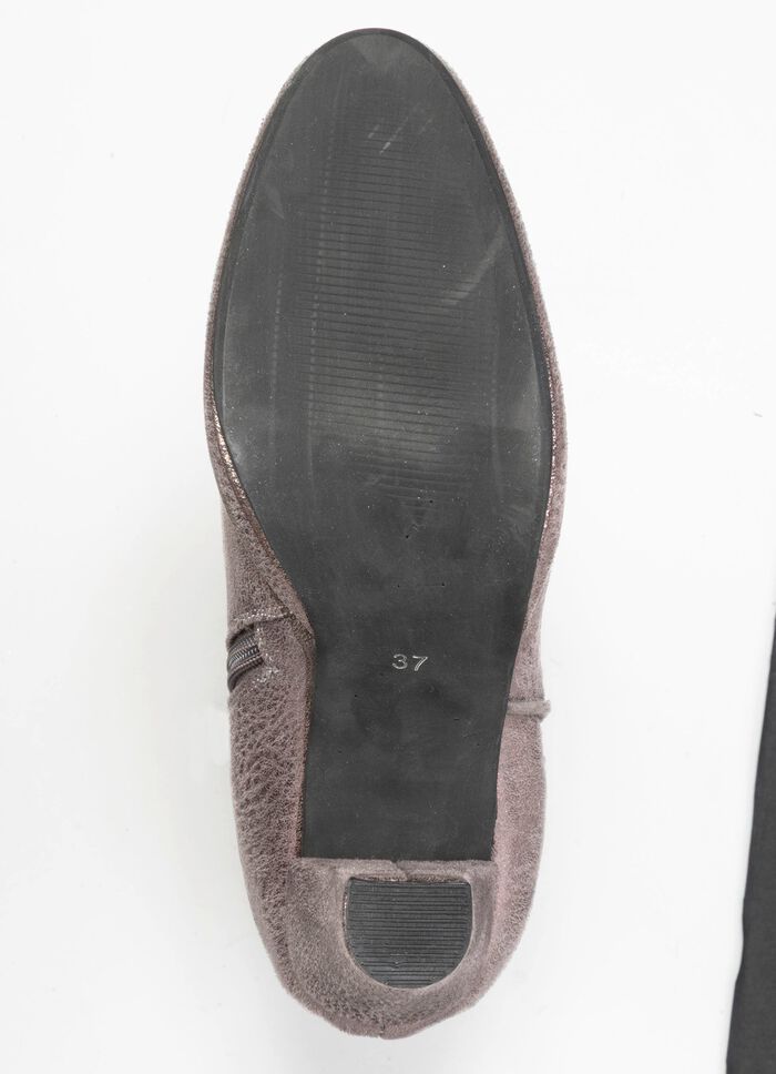 Andrea Conti, trendy dames enkellaarsjes, met rits OUD ZILVER