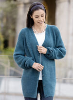 Lange cardigan met parelkwastje 