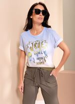 Shirt met sierstenen versiering 