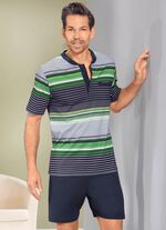 Shortama met knoopsluiting en borstzakje 