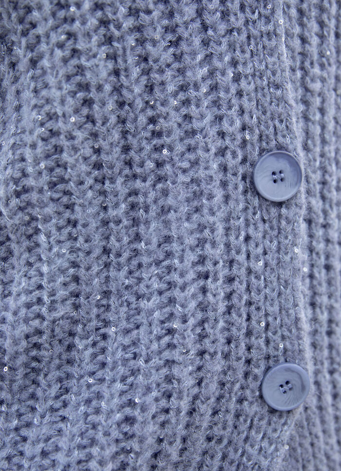 Cardigan met paillettengaren JEANSBLAUW GEMÊLEERD