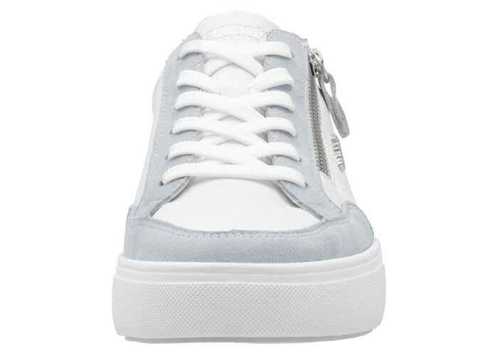 Remonte sneakers gemaakt van nappa- en suèdeleer met metallic afwerking BLAU-WEISS-SILBER